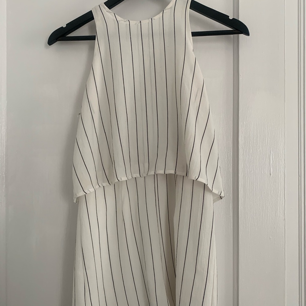 Black and white stripped romper